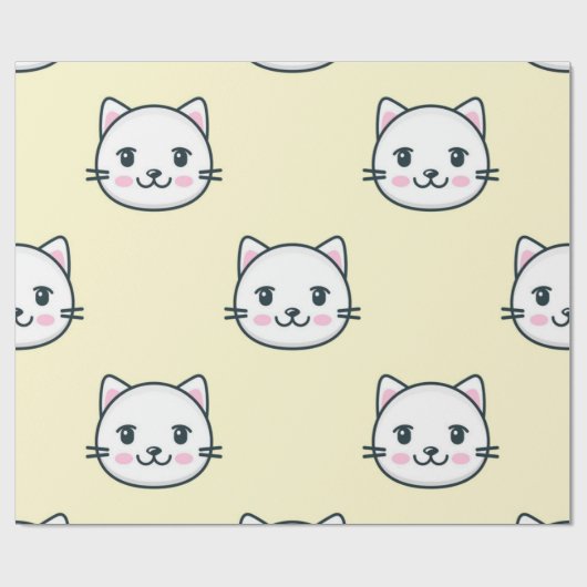Kat patroon cadeaupapier (Vlak)