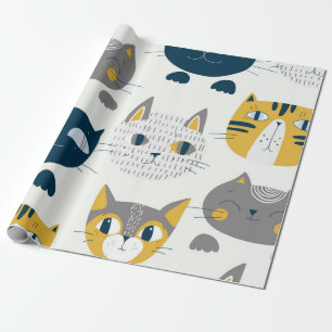 Kat patroon cadeaupapier