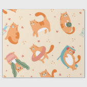 Kat patroon cadeaupapier (Vlak)