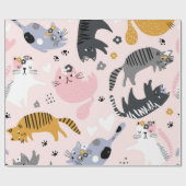 Kat patroon cadeaupapier (Vlak)