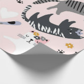 Kat patroon cadeaupapier (Hoek)