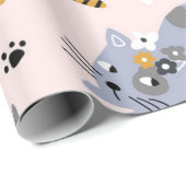 Kat patroon cadeaupapier (Rol Hoek)