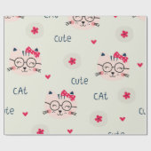 Kat patroon cadeaupapier (Vlak)