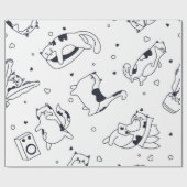 Kat patroon cadeaupapier (Vlak)