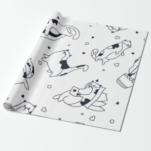 Kat patroon cadeaupapier