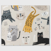 Kat patroon cadeaupapier (Vlak)