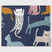 Kat patroon cadeaupapier (Vlak)