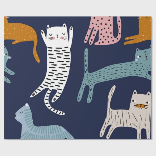 Kat patroon cadeaupapier (Vlak)