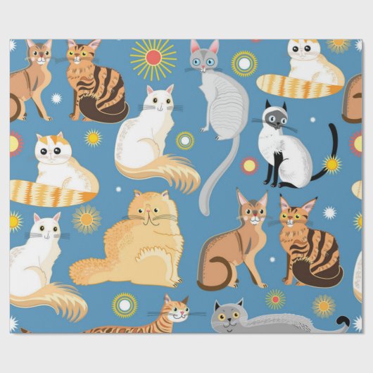 Kat patroon cadeaupapier (Vlak)