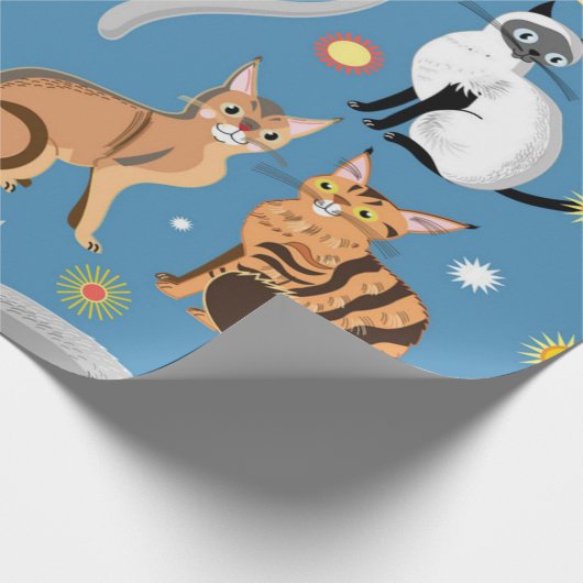 Kat patroon cadeaupapier (Hoek)