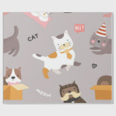Kat patroon cadeaupapier (Vlak)