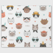 Kat patroon cadeaupapier (Vlak)
