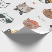 Kat patroon cadeaupapier (Hoek)