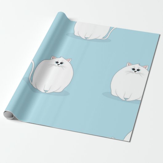Kat patroon cadeaupapier (Uitgerold)