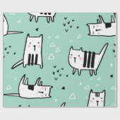 Kat patroon cadeaupapier (Vlak)