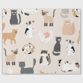 Kat patroon cadeaupapier (Vlak)