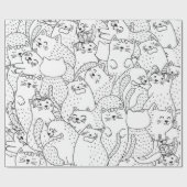 Kat patroon cadeaupapier (Vlak)