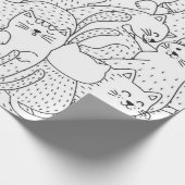 Kat patroon cadeaupapier (Hoek)
