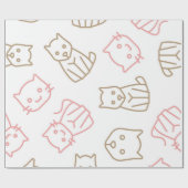 Kat patroon cadeaupapier (Vlak)
