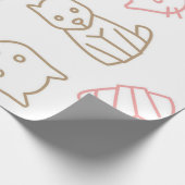 Kat patroon cadeaupapier (Hoek)