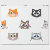 Kat patroon cadeaupapier (Vlak)