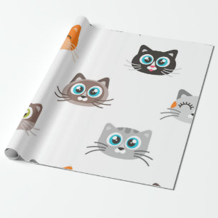 Kat patroon cadeaupapier