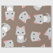 Kat patroon cadeaupapier (Vlak)