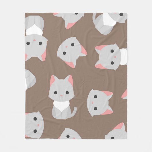 Kat patroon fleece deken (Voorkant)