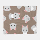 Kat patroon fleece deken (Voorkant (Horizontaal))