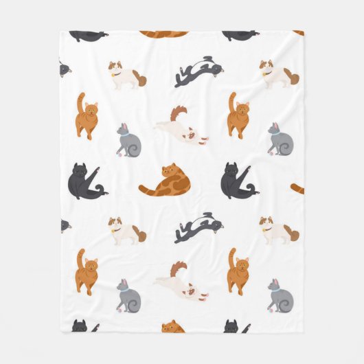 Kat patroon fleece deken (Voorkant)