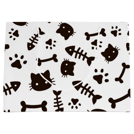 Kat patroon groot cadeauzakje (Voorkant)