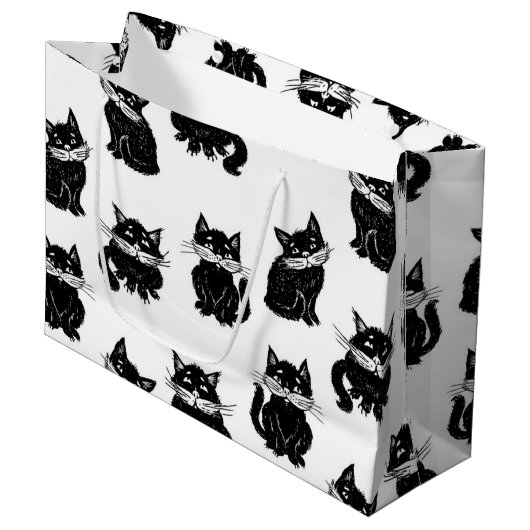 Kat patroon groot cadeauzakje (Voorkant Gekanteld)