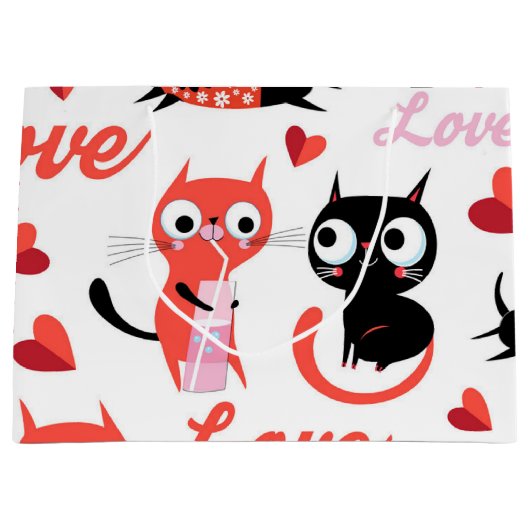 Kat patroon groot cadeauzakje (Voorkant)