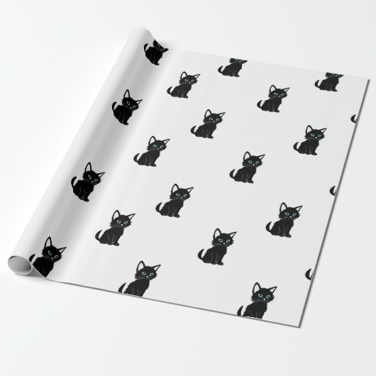 Kat patroon inpakpapier (Uitgerold)