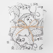 Kat patroon inpakpapier vel (In situ)