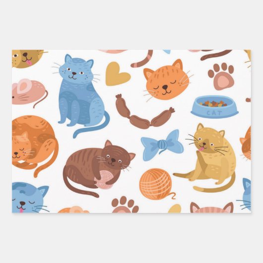 Kat patroon inpakpapier vel (Voorkant)