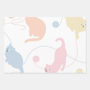 Kat patroon inpakpapier vel
