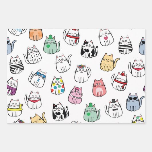 Kat patroon inpakpapier vel (Voorkant)