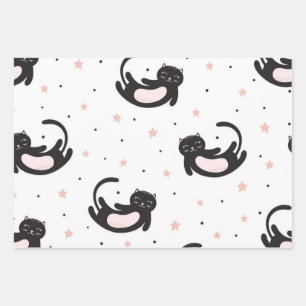 Kat patroon inpakpapier vel