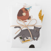 Kat patroon inpakpapier vel (In situ)