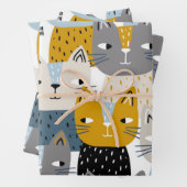 Kat patroon inpakpapier vel (In situ)