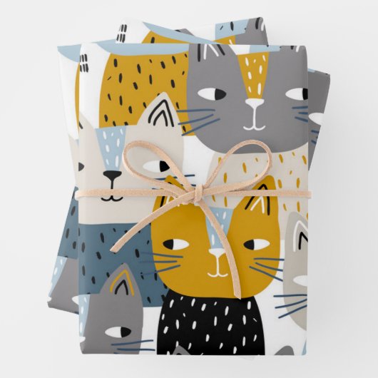 Kat patroon inpakpapier vel (In situ)