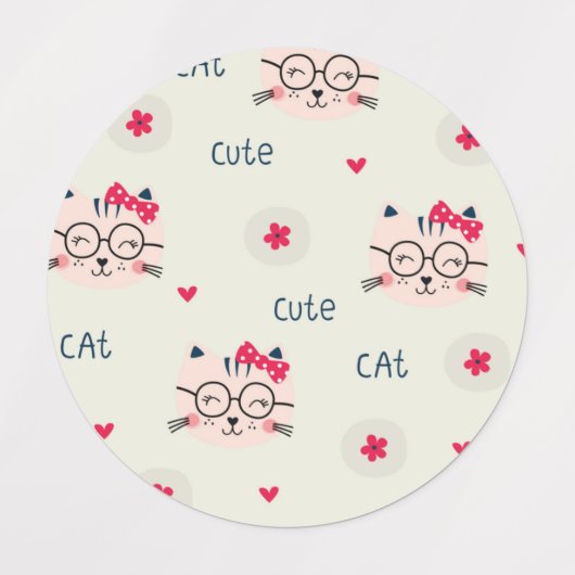 Kat patroon labels (Design 2)