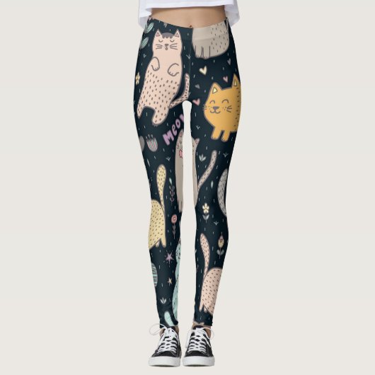 Kat patroon leggings (Voorkant)