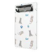 Kat patroon op wit mini klembord (Angled2)