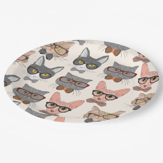 Kat Patroon Papieren Bordje (Gekanteld)