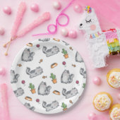 Kat Patroon Papieren Bordje (Feest)