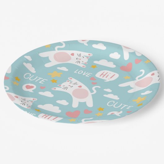 Kat Patroon Papieren Bordje (Gekanteld)