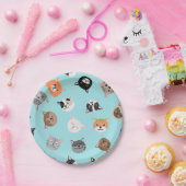 Kat patroon papieren bordje (Feest)