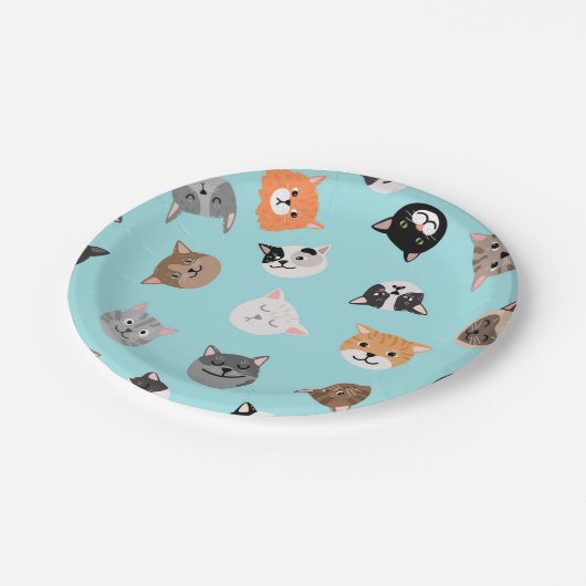 Kat patroon papieren bordje (Gekanteld)